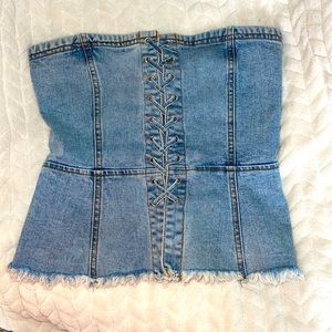 Denim corset top